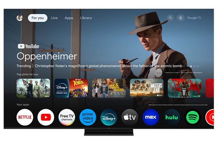 TCL 55’’ QM7K Series QD-Mini LED QLED 4K UHD Smart TV with Google TV – 55QM7K