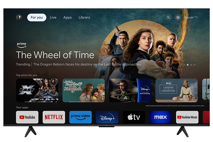 TCL 65" S Class 4K UHD HDR LED Smart TV with Google TV – 65S551G-CA