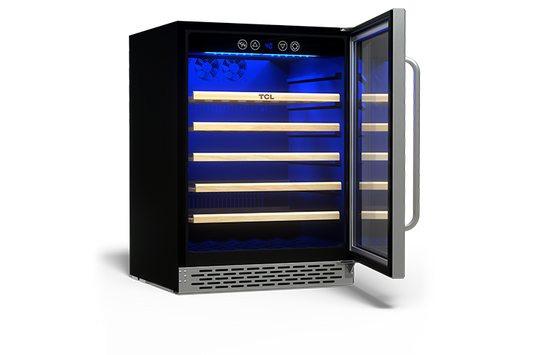 TCL 52 Bottles Single Temperature Zone Free Standing Wine Cooler - TRW52B7AS