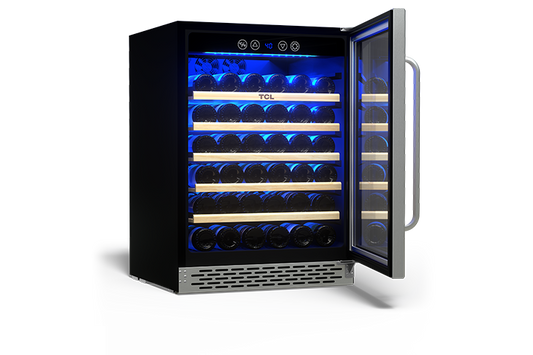 TCL 52 Bottles Single Temperature Zone Free Standing Wine Cooler - TRW52B7AS