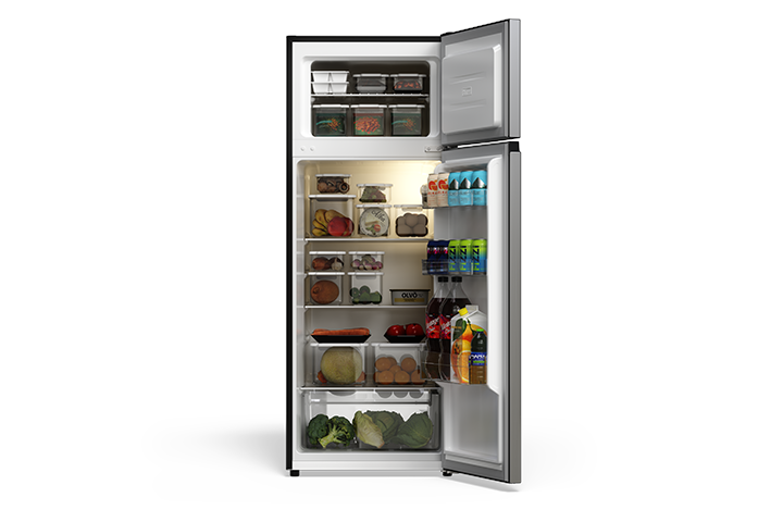 TCL 7.3 Cu.Ft. Two Door Refrigerator Stainless- TRT07T4AL